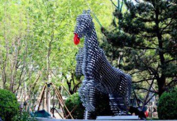 方塊馬雕塑精選，公園小品，抽象方塊馬雕塑廠家