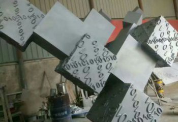 幾何體雕塑訂做，街道標識，不銹鋼幾何體雕塑定做