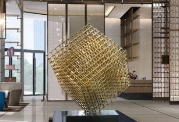 立方體雕塑訂做，戶外雕塑，鏤空立方體雕塑廠家