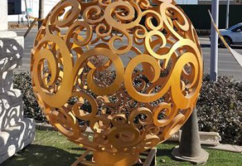 鏤空球雕塑制作，廣場雕塑，烤漆鏤空球雕塑廠家