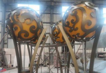 空心球雕塑制作，地標(biāo)擺件，景觀鏤空空心球雕塑選用