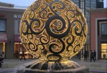 燈光球雕塑展品，鋼管組合，不銹鋼燈光球雕塑常用