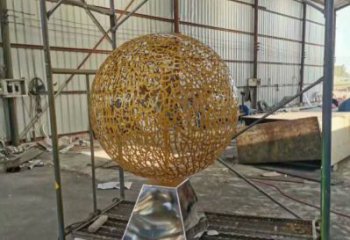 燈光球雕塑展示，園林裝飾，不銹鋼燈光球雕塑承接