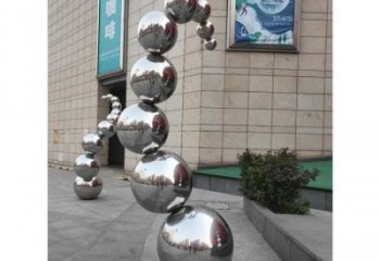 分子球雕塑供需，小區(qū)雕塑，不銹鋼分子球雕塑制造