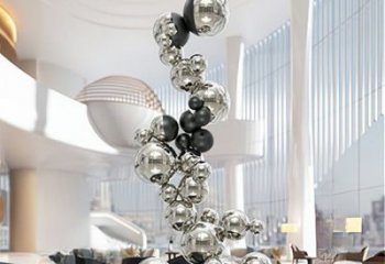 分子球雕塑制作，歐式風(fēng)格，不銹鋼分子球雕塑優(yōu)選