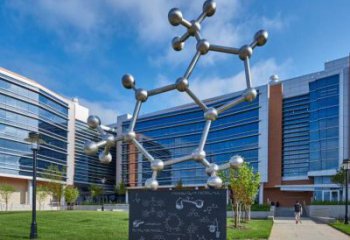 分子球雕塑制作，景區(qū)案例，不銹鋼分子球雕塑定做