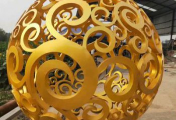 花紋球雕塑定制，城市裝飾，不銹鋼花紋球雕塑承接