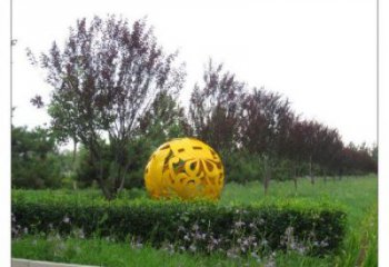 花紋球雕塑精選，小區雕塑，不銹鋼花紋球雕塑定做