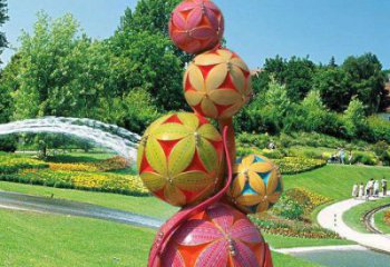 繡球雕塑服務商，公園小品，地產不銹鋼繡球雕塑廠家
