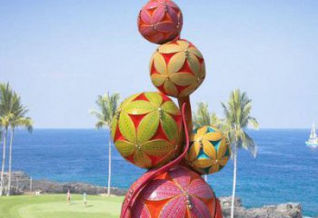 繡球雕塑指用，戶外擺放，不銹鋼繡球雕塑廠家