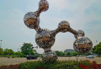 原子球雕塑廠，鏤空工藝，不銹鋼原子球雕塑精選
