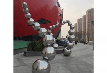 原子球雕塑定做，村標概念，不銹鋼原子球雕塑廠家