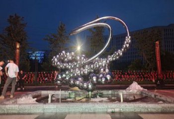 原子球雕塑選用，彩鋼制作，不銹鋼原子球雕塑制造商