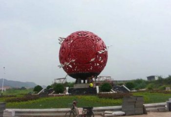 圓球雕塑廠家，廣場雕塑，烤漆圓球雕塑訂做