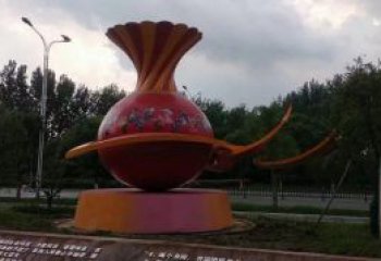 廣場花瓶雕塑訂做，城市雕塑，玻璃鋼花瓶雕塑工程