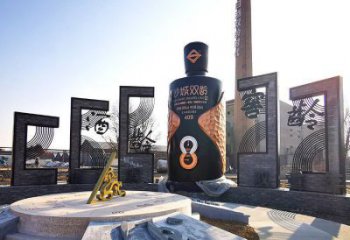 景觀酒瓶雕塑，彩繪景觀雕塑，彩繪工藝