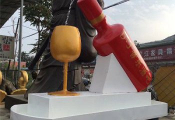 酒瓶雕塑批發，廣場系列，流水酒瓶雕塑供需