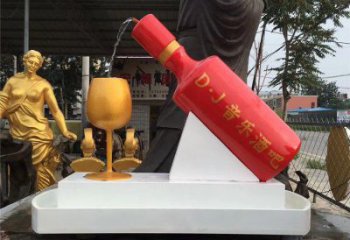 酒瓶雕塑專供，美陳雕塑，景觀流水酒瓶雕塑預定