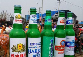 啤酒瓶雕塑精品，景觀概念，玻璃鋼啤酒瓶雕塑通用