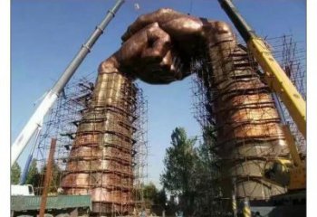 拳頭雕塑供需，室外軟裝，金屬不銹鋼拳頭雕塑制作