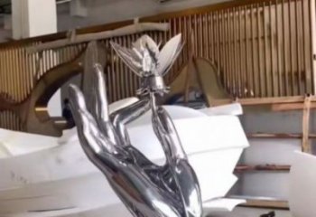 手拈花雕塑供應，景觀雕塑，不銹鋼手拈花雕塑素材制造