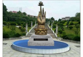 手拈花雕塑生產，城市裝飾，不銹鋼手拈花雕塑選定