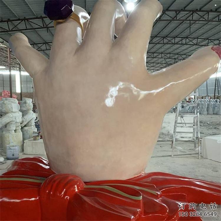 手指雕塑廠家，彩鋼制作，大型不銹鋼手指雕塑定做