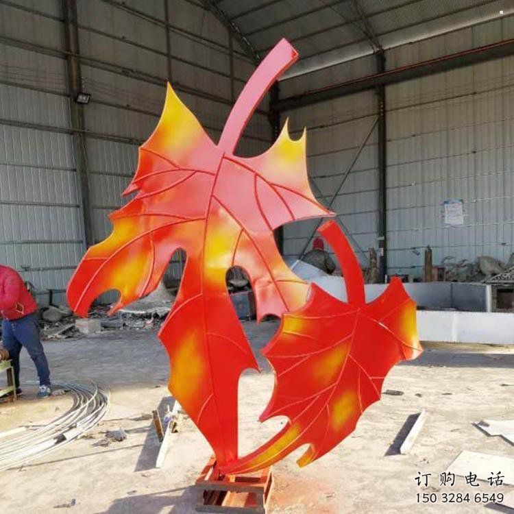 彩繪楓葉雕塑通用，花園小品，不銹鋼烤漆楓葉雕塑優價