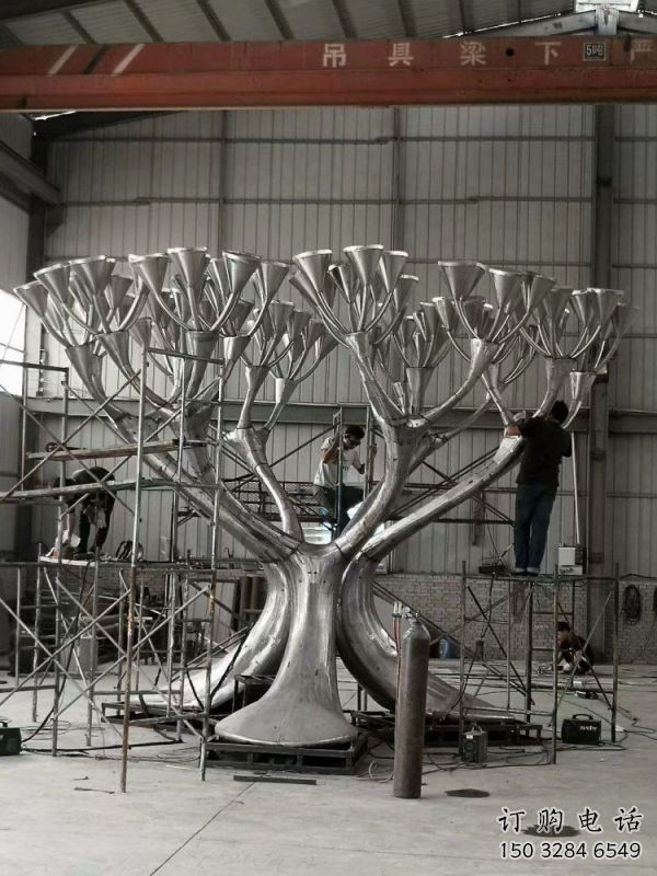 燈光樹雕塑點擊，景觀雕塑，別墅燈光蘑菇樹雕塑制造商