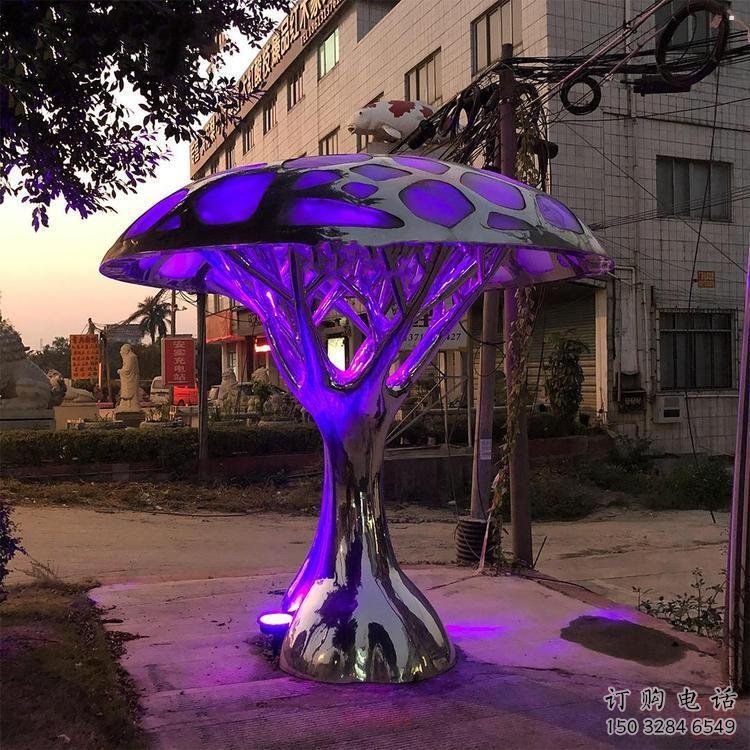 燈光樹雕塑精品，景觀雕塑，不銹鋼燈光蘑菇樹雕塑生產商