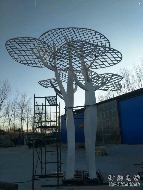 蘑菇樹雕塑定制，廣場系列，商場鏤空蘑菇樹雕塑供需