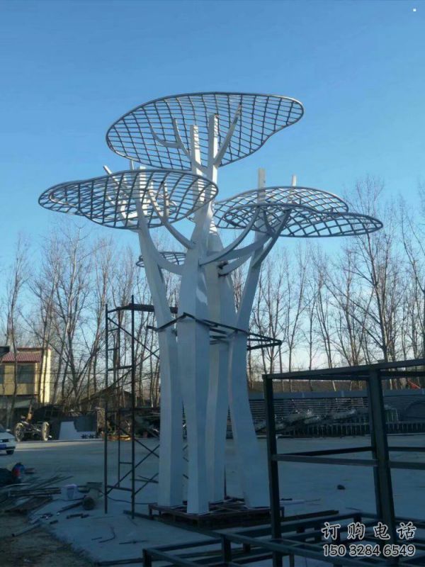 蘑菇樹雕塑生產(chǎn)，公園雕塑，鏤空蘑菇樹雕塑標準廠家