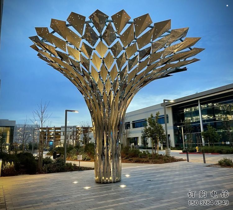 傘樹雕塑制作選用，景區案例，植物景觀雕塑制造商