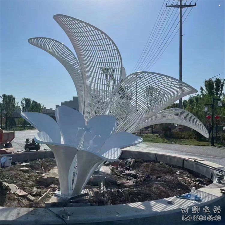 芭蕉葉雕塑供應(yīng)，地標(biāo)擺件，不銹鋼芭蕉葉雕塑制造