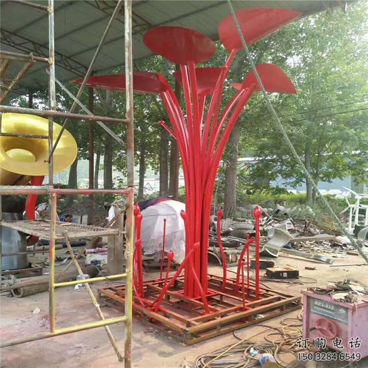 花樹雕塑定做，公園小品，烤漆不銹鋼花樹雕塑定價