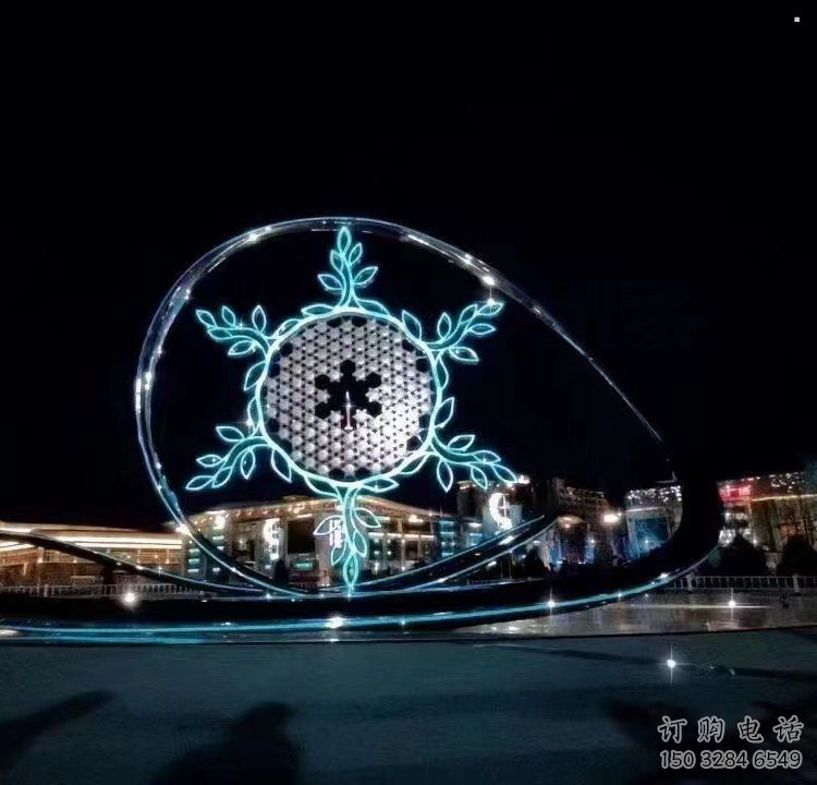 雪花雕塑廠家，燈光雕塑，不銹鋼雪花雕塑優(yōu)選