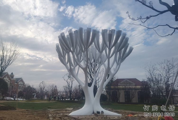 發(fā)財(cái)樹雕塑，地標(biāo)擺件，不銹鋼發(fā)財(cái)樹雕塑選用