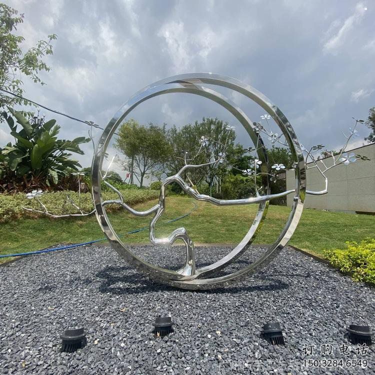 圓環樹雕塑承接，鍛造工藝，不銹鋼圓環樹雕塑訂做