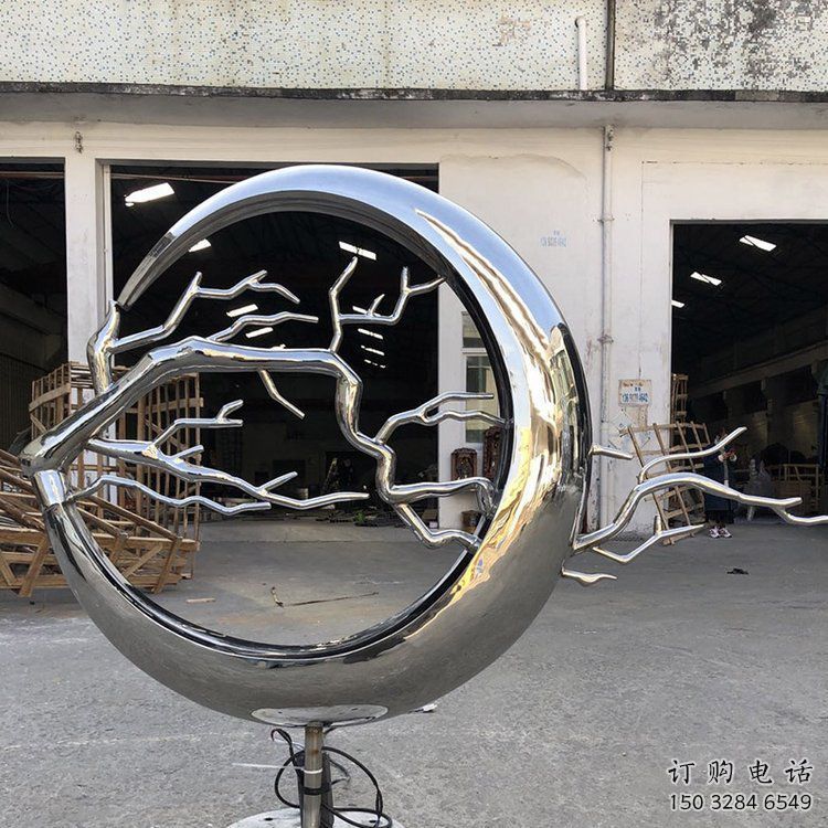圓環樹雕塑供應，景觀雕塑，不銹鋼圓環樹雕塑廠家
