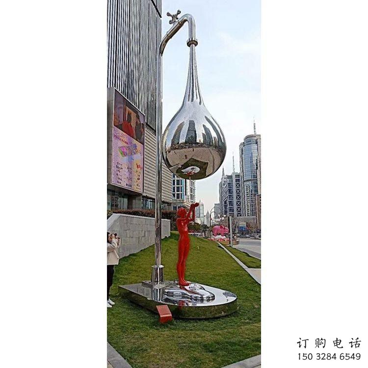 水滴雕塑專供，園林裝飾，不銹鋼鏡面水滴雕塑批發