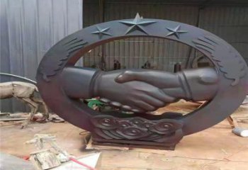 公園握手雕塑