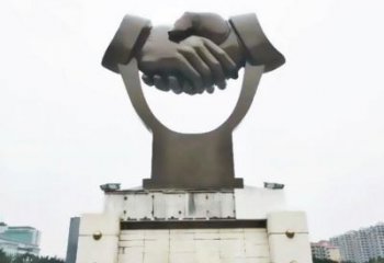 握手雕塑定價，室外雕塑，不銹鋼握手雕塑廠家精品