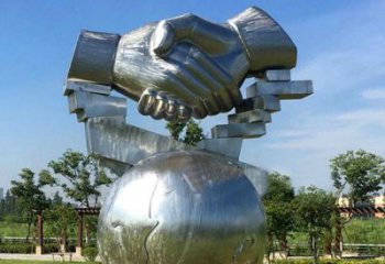 握手雕塑提供，室外雕塑，不銹鋼握手雕塑指用廠家