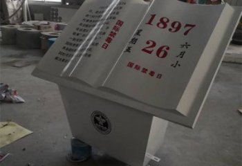 現代書籍雕塑承接，歐式風格，校園玻璃鋼書籍雕塑制作