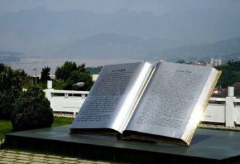 書本雕塑通用，花園小品，廣場不銹鋼書本雕塑制作