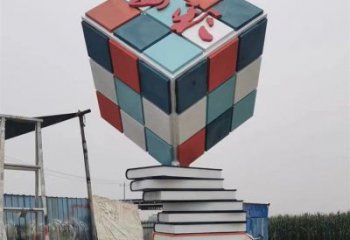 疊書雕塑工廠選用，街道標識，不銹鋼疊書雕塑制作