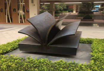 銅書本雕塑服務商，街景小品，銅書本雕塑廠家制作