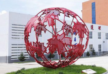 楓葉雕塑精選，陸地擺件，公園烤漆楓葉雕塑廠家