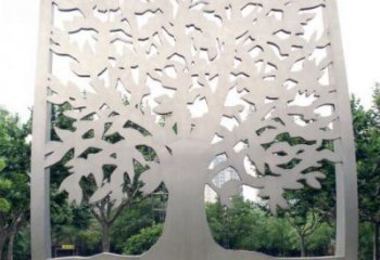 鏤空樹雕塑定價，街頭雕塑，烤漆鏤空剪紙樹雕塑廠家