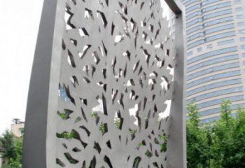 鏤空樹雕塑精品，白鋼構(gòu)件，鏤空剪紙樹雕塑制造廠